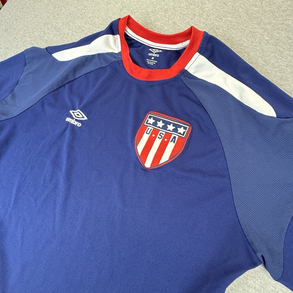 USA Soccer Jersey Medium Umbro Navy Blue Red White Fan Apparel